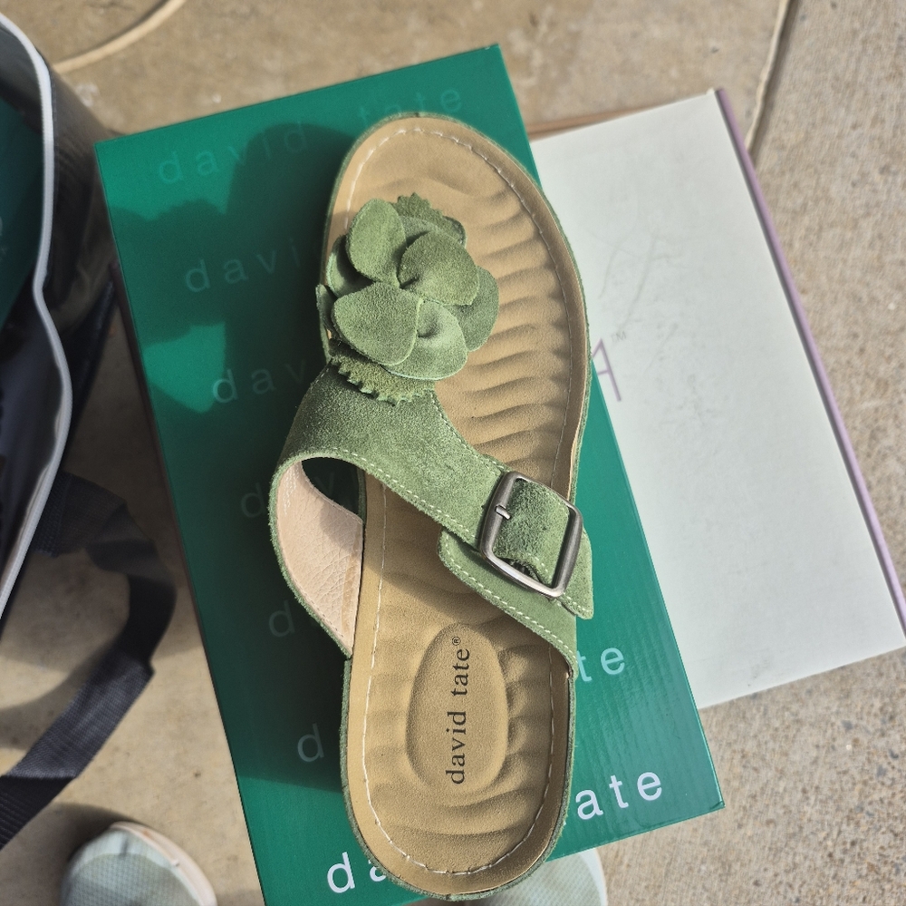 David Tate Olive Green Mules